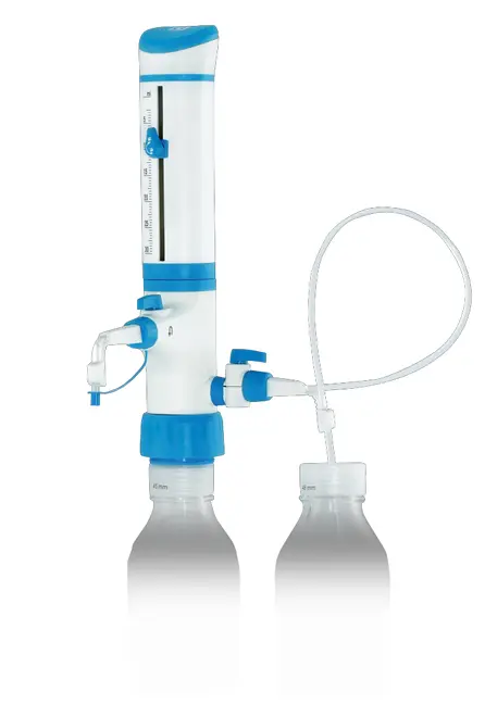 Bottle Top Dispenser with Dual Inlet Technology and Recirculating Valve, Volume Range 5mL - 60mL